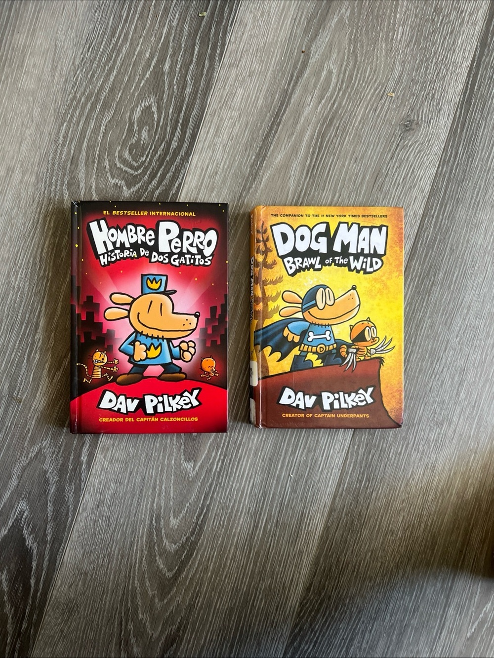 Dog Man Book Set by - Red & Yellow Covers
